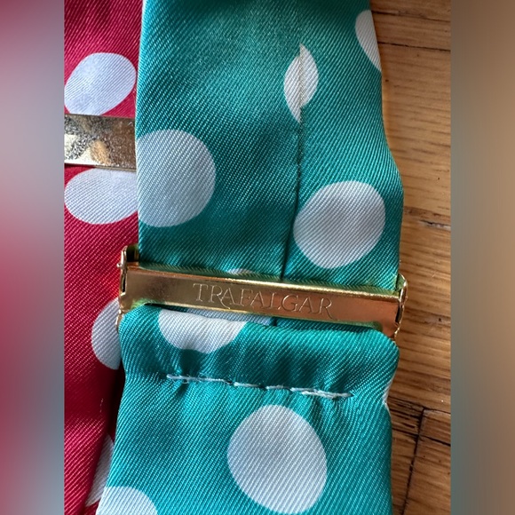 Trafalgar suspenders matching green and red polka dot adjustable - Picture 8 of 8